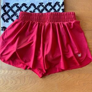 Varsity Red Butterfly Cheer Dance Shorts kids girls youth medium M